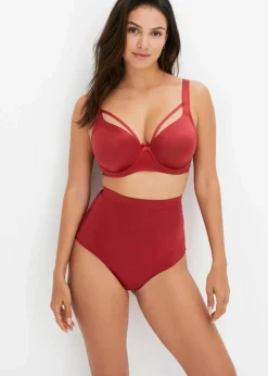 bonprix Höschen|Shapewear^Shape String mit Glanzeffekt und leichter Formkraft (2er Pack) schwarz + abendrot