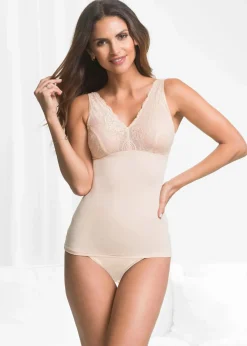 bonprix Dessous|Shapewear^Shapetop mit Spitze und mittlerer Formkraft hellbeige