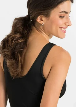 bonprix Wäsche·Corsagen & Negligés|Wäsche·Dessous^Shapetop mit Spitze und mittlerer Formkraft schwarz