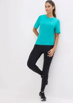 bonprix Bekleidung·Sweat|Bekleidung·Kleider^Shaping-Sport-Leggings aus stabilem Baumwollgrifff schwarz