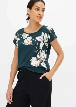 bonprix Shirts & Tops|Nachhaltigere Materialien^Shirt tiefgrün floral