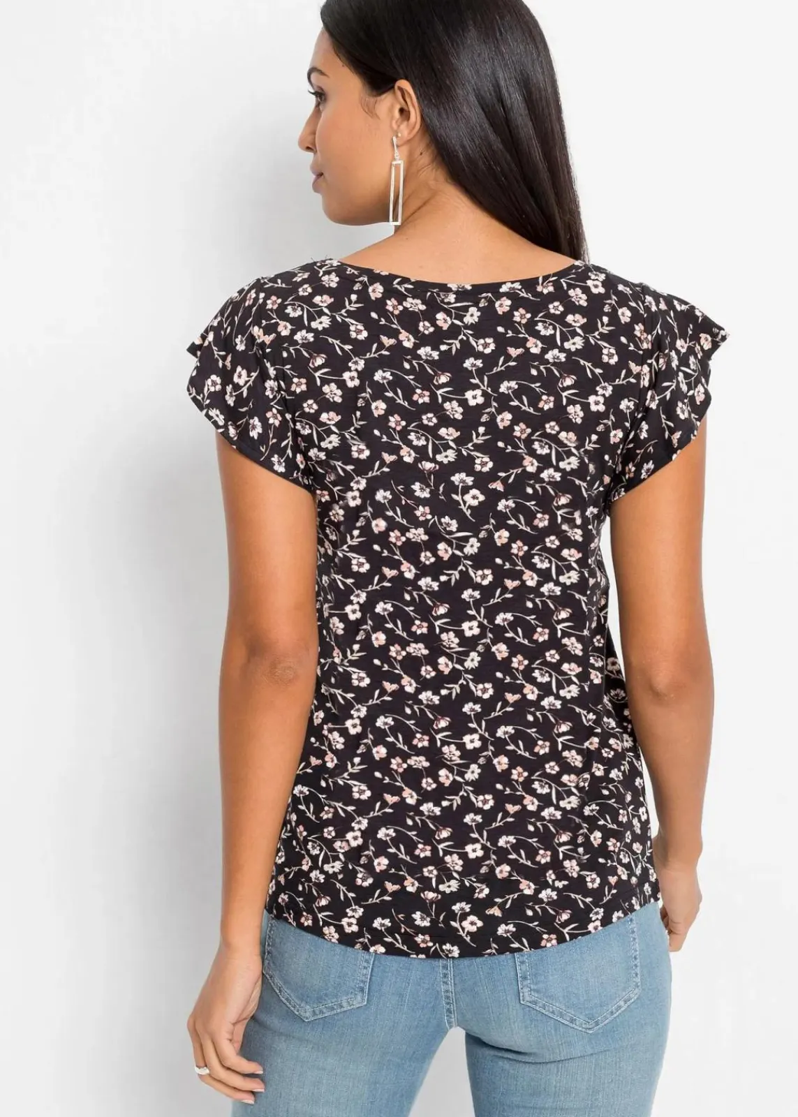 bonprix Shirts & Tops|Nachhaltigere Materialien^Shirt schwarz geblümt