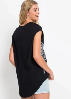 bonprix Shirts & Tops|Nachhaltigere Materialien^Shirt schwarz/stahlgrau Traumfänger