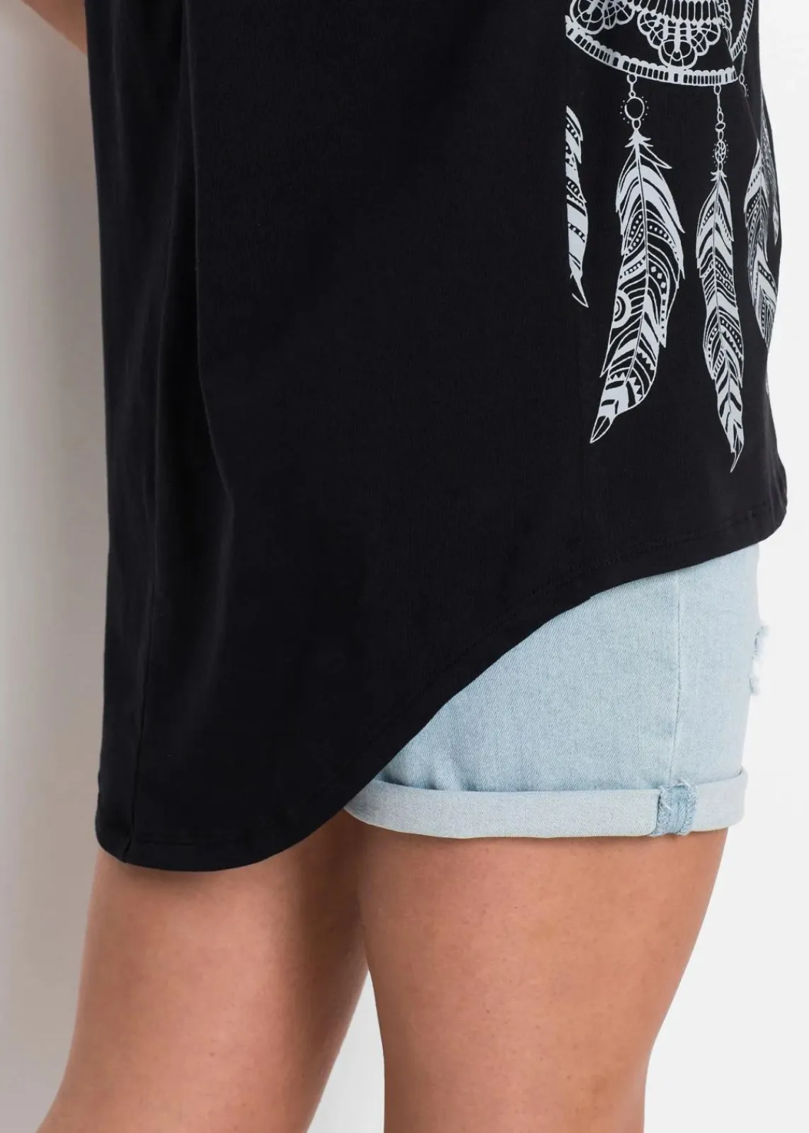 bonprix Shirts & Tops|Nachhaltigere Materialien^Shirt schwarz/stahlgrau Traumfänger