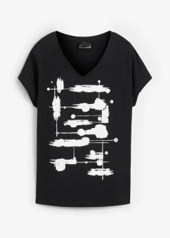 bonprix Shirts & Tops^Shirt schwarz/weiß bedruckt