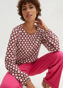 bonprix Shirts & Tops^Shirt kastanienrot/pinklady bedruckt