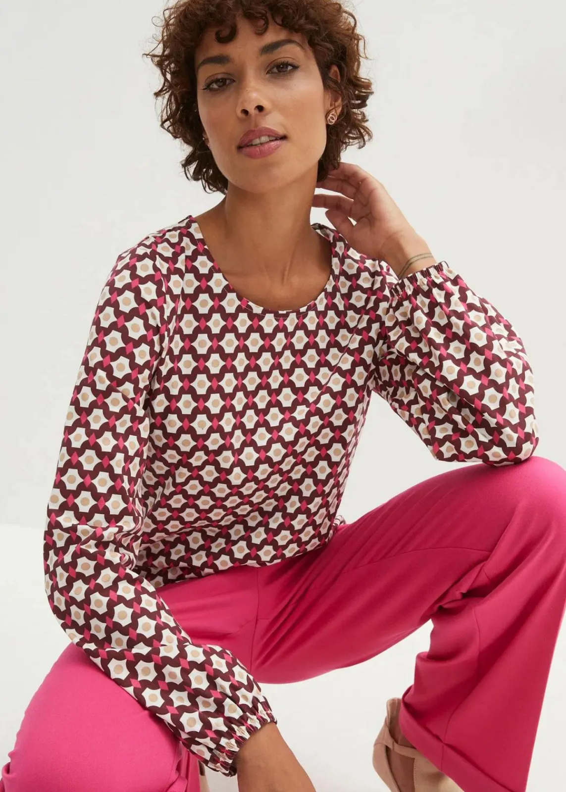 bonprix Shirts & Tops^Shirt kastanienrot/pinklady bedruckt