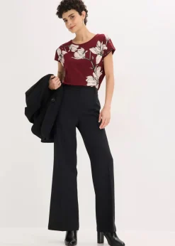 bonprix Shirts & Tops|Nachhaltigere Materialien^Shirt rubinrot/hellrosa/taupe floral