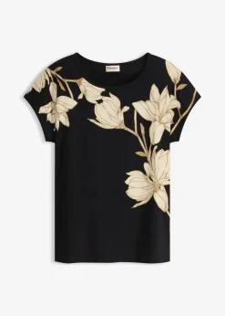 bonprix Nachhaltigere Materialien|Shirts & Tops^Shirt schwarz/hellsand/camel floral