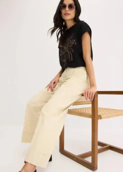 bonprix Shirts & Tops^Shirt aus Baumwolle mit Nietenapplikation schwarz