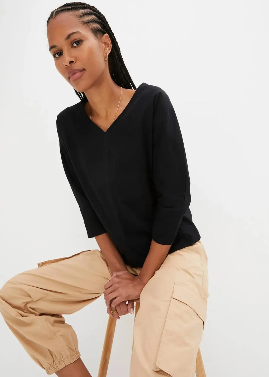 bonprix Shirts & Tops|Nachhaltigere Materialien^Shirt aus Bio Baumwolle schwarz