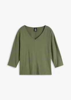 bonprix Nachhaltigere Materialien|Shirts & Tops^Shirt aus Bio Baumwolle oliv
