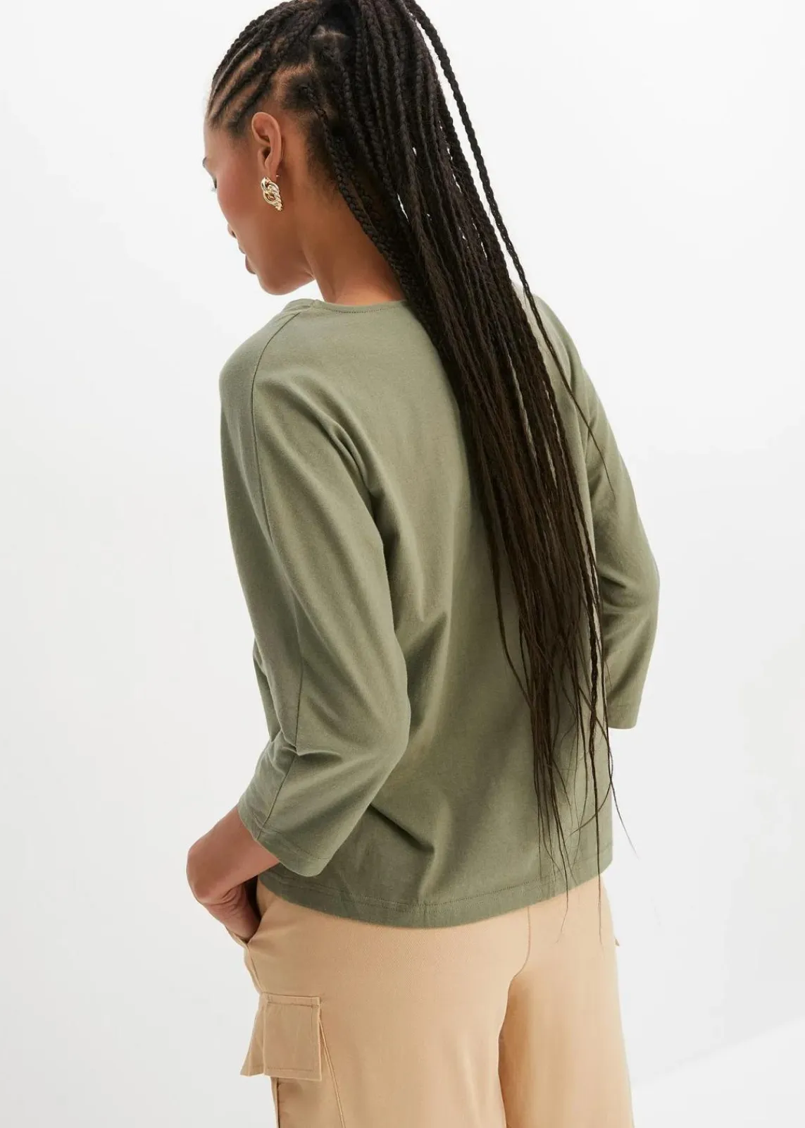 bonprix Nachhaltigere Materialien|Shirts & Tops^Shirt aus Bio Baumwolle oliv