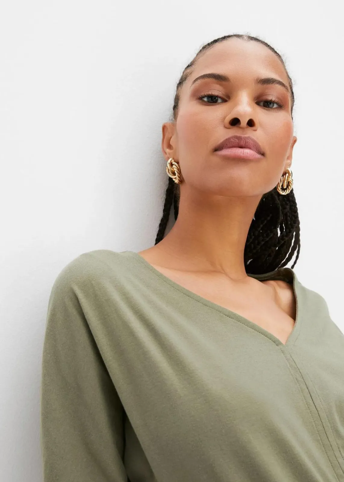 bonprix Nachhaltigere Materialien|Shirts & Tops^Shirt aus Bio Baumwolle oliv