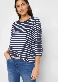 bonprix Nachhaltigere Materialien|Shirts & Tops^Shirt aus Bio-Baumwolle dunkelblau/weiß gestreift