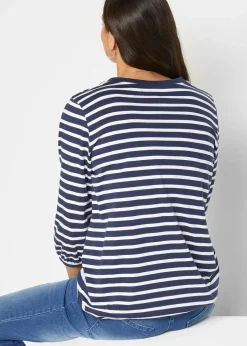 bonprix Nachhaltigere Materialien|Shirts & Tops^Shirt aus Bio-Baumwolle dunkelblau/weiß gestreift