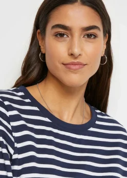 bonprix Nachhaltigere Materialien|Shirts & Tops^Shirt aus Bio-Baumwolle dunkelblau/weiß gestreift