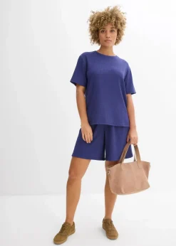 bonprix Zweiteiler & Sets|Shirts & Tops^Shirt aus Borkencrepe dunkelpazifik