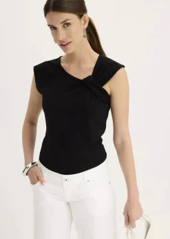 bonprix Shirts & Tops^Shirt aus elastischem Baumwoll-Mix schwarz