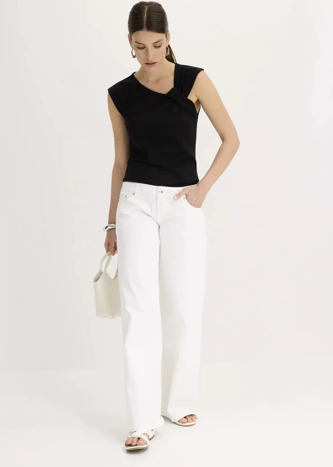 bonprix Shirts & Tops^Shirt aus elastischem Baumwoll-Mix schwarz
