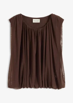 bonprix Shirts & Tops^Shirt aus feinem Mesh dunkelbraun