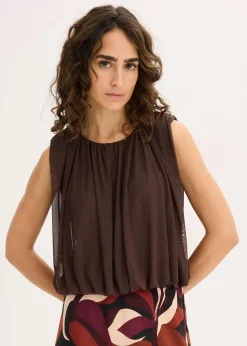 bonprix Shirts & Tops^Shirt aus feinem Mesh dunkelbraun