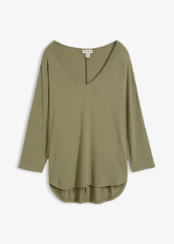 bonprix Shirts & Tops^Shirt aus fließendem Viskose-Mix oliv