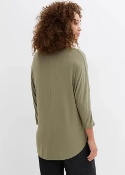 bonprix Shirts & Tops^Shirt aus fließendem Viskose-Mix oliv