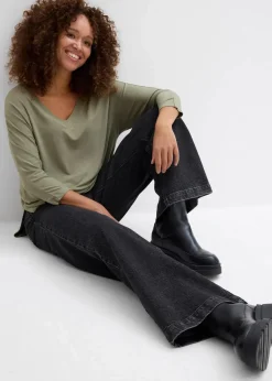 bonprix Shirts & Tops^Shirt aus fließendem Viskose-Mix oliv