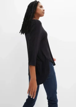bonprix Shirts & Tops^Shirt aus fließendem Viskose-Mix schwarz
