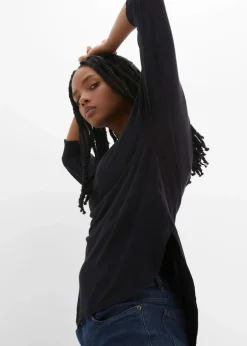 bonprix Shirts & Tops^Shirt aus fließendem Viskose-Mix schwarz