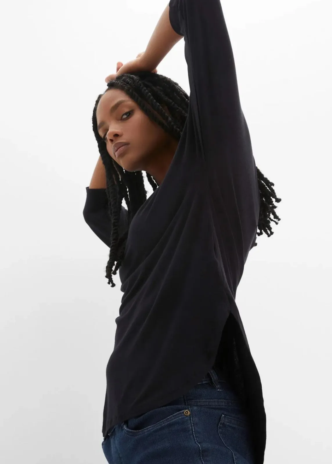 bonprix Shirts & Tops^Shirt aus fließendem Viskose-Mix schwarz