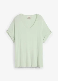 bonprix Nachhaltigere Materialien|Shirts & Tops^Shirt aus fließendem Viskose-Mix hellschilf