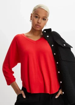bonprix Shirts & Tops^Shirt aus fließendem Viskose-Mix erdbeere