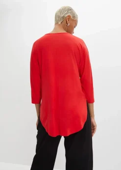 bonprix Shirts & Tops^Shirt aus fließendem Viskose-Mix erdbeere