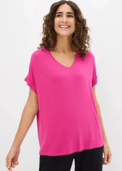 bonprix Nachhaltigere Materialien|Shirts & Tops^Shirt aus fließendem Viskose-Mix magnolienpink