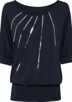 bonprix Nachhaltigere Materialien|Shirts & Tops^Shirt aus fließendem Viskose-Mix schwarz