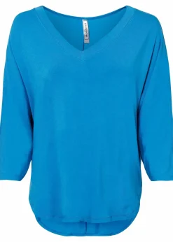 bonprix Shirts & Tops^Shirt aus fließendem Viskose-Mix mittelmeerblau