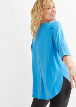 bonprix Shirts & Tops^Shirt aus fließendem Viskose-Mix mittelmeerblau