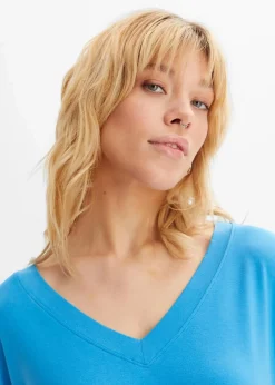 bonprix Shirts & Tops^Shirt aus fließendem Viskose-Mix mittelmeerblau