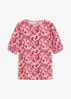 bonprix Shirts & Tops|Nachhaltigere Materialien^Shirt aus leichtem Crêpe kristallrosa geblümt