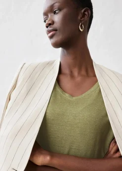 bonprix Premium|Shirts & Tops^Shirt aus reinem Leinen oliv