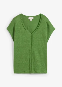 bonprix Premium|Shirts & Tops^Shirt aus reinem Leinen forstgrün