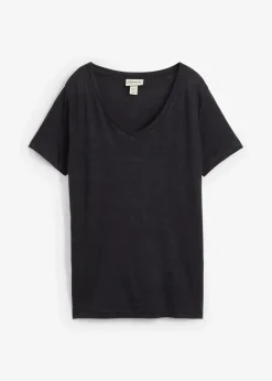 bonprix Premium|Shirts & Tops^Shirt aus reinem Leinen schwarz