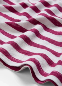 bonprix Premium|Shirts & Tops^Shirt aus reinem Leinen mit Fledermausärmeln violett/weiß gestreift