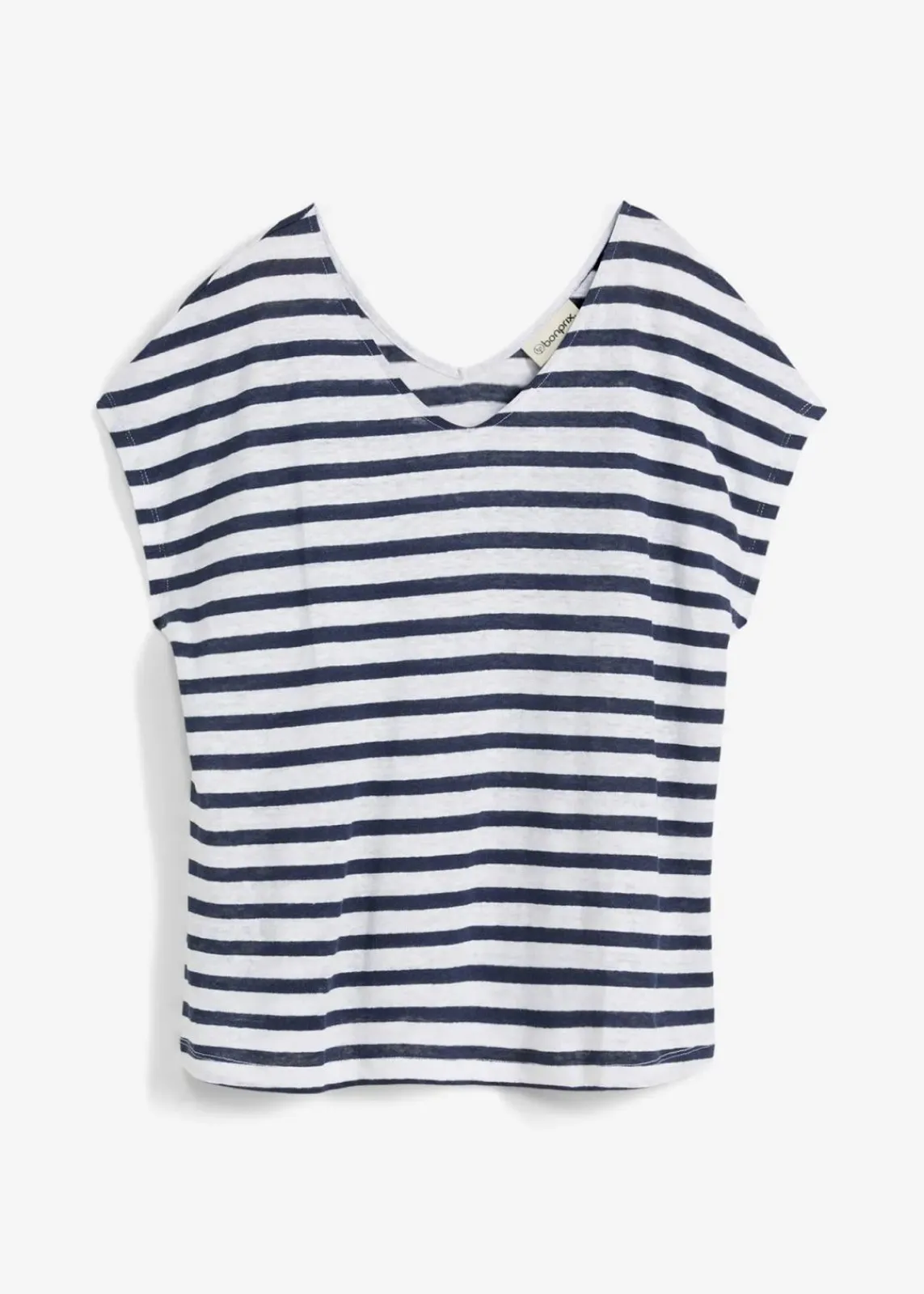 bonprix Shirts & Tops|Premium^Shirt aus reinem Leinen mit Fledermausärmeln dunkelblau/weiß gestreift