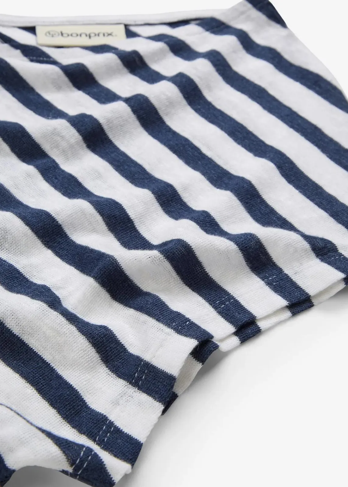 bonprix Shirts & Tops|Premium^Shirt aus reinem Leinen mit Fledermausärmeln dunkelblau/weiß gestreift