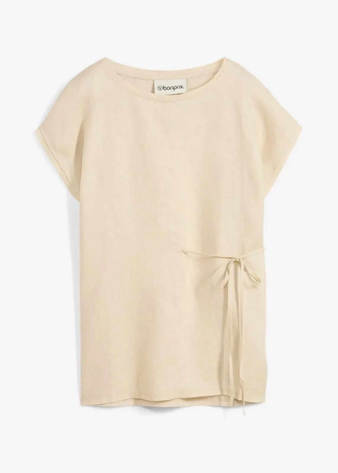 bonprix Premium|Shirts & Tops^Shirt aus reinem Leinen mit Webbesatz hellsand