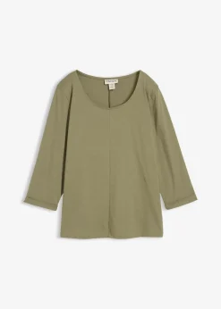 bonprix Shirts & Tops|Nachhaltigere Materialien^Shirt aus reiner Baumwolle oliv