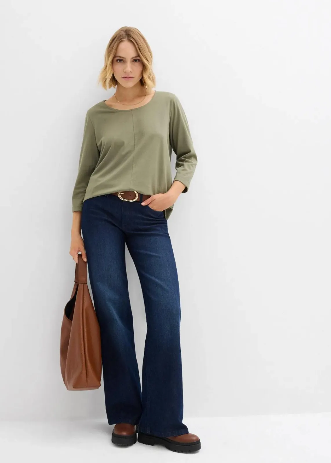 bonprix Shirts & Tops|Nachhaltigere Materialien^Shirt aus reiner Baumwolle oliv